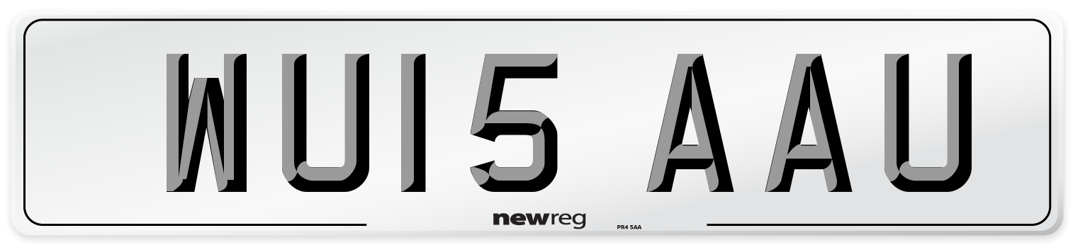 WU15 AAU Number Plate from New Reg